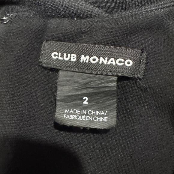 CLUB MONACO Black Bell Sleeve Loalla Ponte Dress Size 2 Classic Office Work - Picture 5 of 14